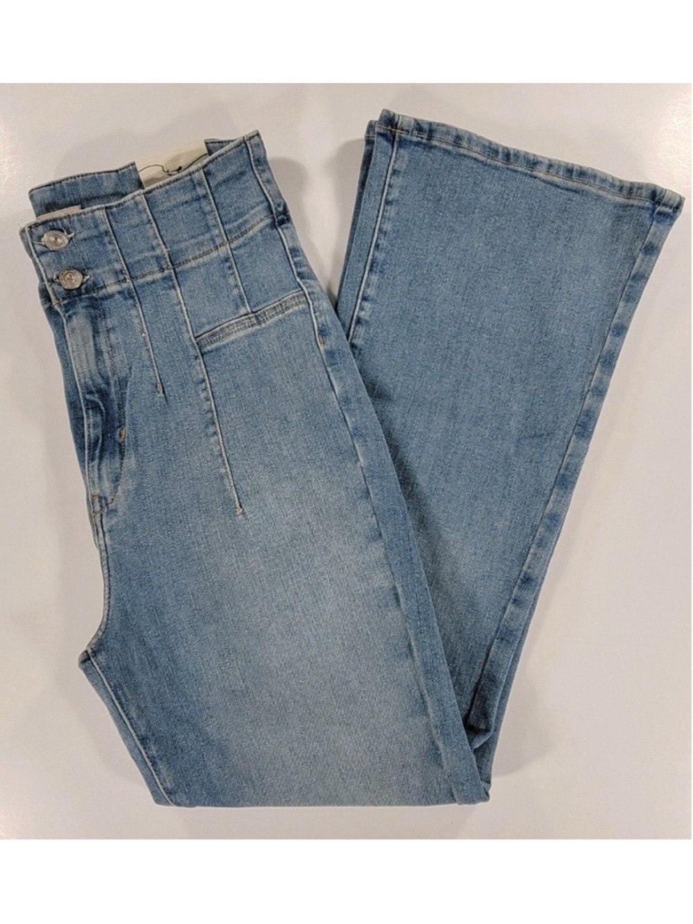NEW Free People Jayde Crop Flare Jeans Light Wash Stretch High Rise Womens 30